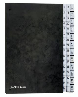 Pagna Pultordner Classic 44 Fächer 1-31/1-12/Jan-Dec int. schwarz