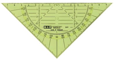 M+R Geometrie-Dreieck 16cm transparent farbig sortiert