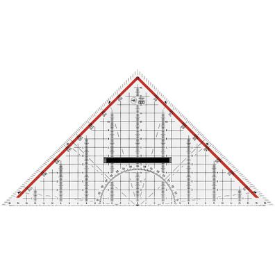Pagna Geometrie-Dreieck 32cm Acrylg. glasklar rot hinterlegt