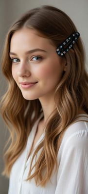 Diana Schnapp-Haarclip aus Metall - Blumenmuster (85 mm)