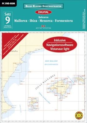Delius Klasing, Digitale Seekarte Satz 9, Balearen- Mallorca, Ibiza, Menorca