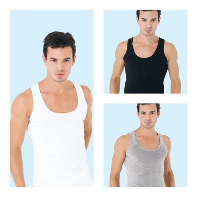 8 Pack Herren Unterhemden Feinripp Tank Top Achselhemd %100 Baumwolle K-97