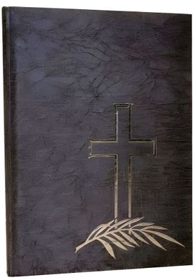 Pagna Kondolenzbuch 19x26cm Kreuz/Palmwedel 128S grau