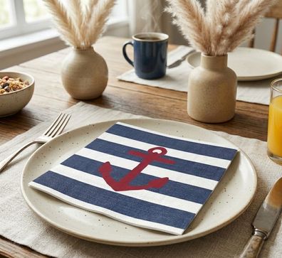 Maritimer Flair - Papierservietten ANCHOR 3-lagig