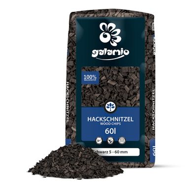 Galamio Holzhackschnitzel Schwarz 60l Farbe Schwarz