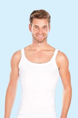 2 Pack Herren Unterhemden Tank-Top mit dünnen Trägern %100 Baumwolle K-77