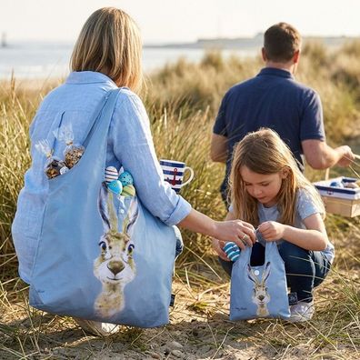 Faltbare Einkaufstasche - Maritimer Oster-Shopper mit Hasen-Motiv