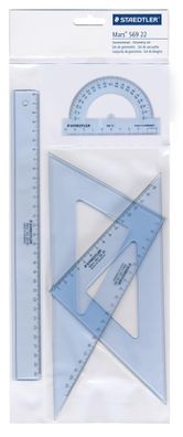 Geometrie-, Zeichendreieck (Büro, Schule) Kunststoff, 22 cm, Trans