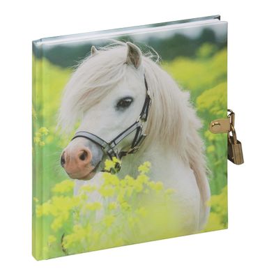 Tagebuch kleines Pony 128S mit Schloss blanko