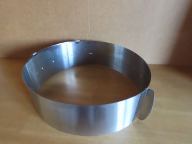 Backring Tortenring Kuchenring Edelstahl verstellbar ca. 8,5 cm h von 15,5 - 30 cm