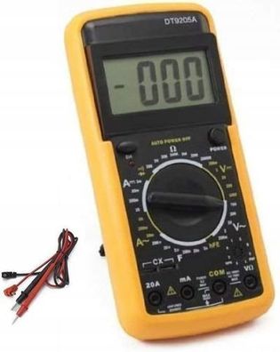 Rosfix Digital Multimeter DT9205A – LCD Display, 20A, 1000V | 188×86×35 mm