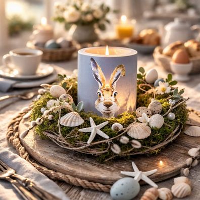 Oster-Windlicht "Blauer Hase"