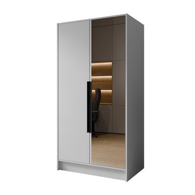 Drehtürenschrank Goya II mit Spiegel, Kleiderschrank, Griffen, Push-to-Open