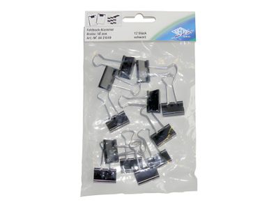 WEDO Klemmer Foldback 19mm sw 12 St. SB-Beutel