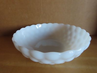 Schüssel Glasschüssel weiß Gebäckschale Kreise ca. 21 cm Ø