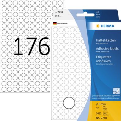 HERMA Markierungspunkt 8mm Papier weiß 5.632 Etik./Pack