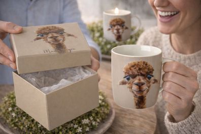 Becher Alpaca Fernando - Flauschiger Kaffeegenuss 300ml mit Geschenkbox