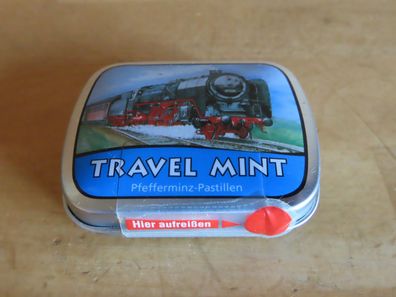 kleine Bleckdose Billendose Metall Motiv Dampflock 6,5 x 5 cm Travel Mint