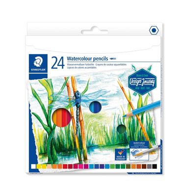 Aquarellstift Farbstift aquarell, 2,9 mm, Kartonetui mit 24 Farben