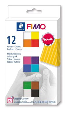 Modelliermasse FIMO® soft -Basic Colours-, 350 g, sortiert 12 x a 25 g
