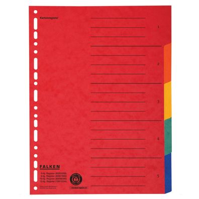 Kartonreg A4+ 5tlg farb. FALKEN