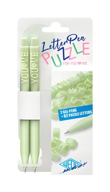 Wedo Letter Pen Puzzle Set h'grün 2 Stifte mit Buchstaben