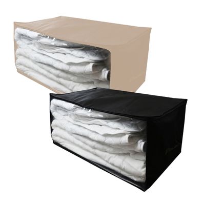 BURI Aufbewahrungsbox 60x45x30 faltbare Stoffbox Reißverschluss Tragegriff