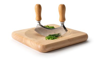 Continenta Wiegemesserbrett inkl, Messer, Gummibaum 22,5x22,5x2,8 cm 3126 40171673