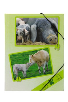 Pagna Gummizugmappe A4 PP Bauernhof- tiere 3 Einschlagklappen