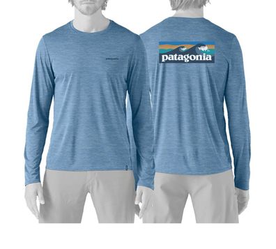 Patagonia Longsleeve L/S Cap Cool Daily - Boardshort Logo shore blue - light shore