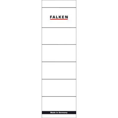 Falken Falken Einsteck-Rückenschild, breit, 54 x 190mm, 10er Poly weiß