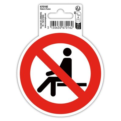 Klebeschild sitzen verboten 10cm