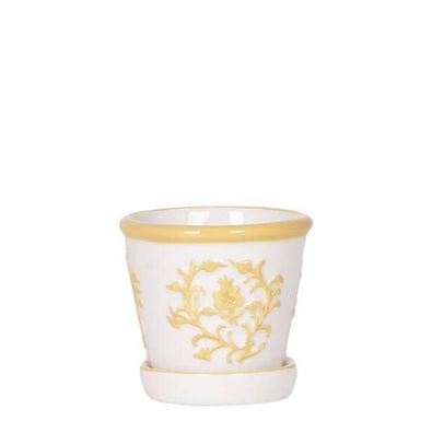 Blumentopf Malaga â?? Gelb â?? ß6cm â?? Dekorativer Keramiktopf mit mediterranem Must