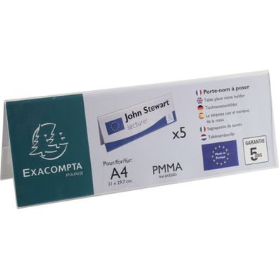 Pack 5 Tischnamenschilder gefalt A4