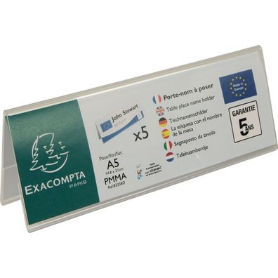 Pack 5 Tischnamenschilder gefalt A5