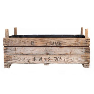 Rollendes Hochbeet aus Zwiebelsieben â?? Vintage-Hochbeet aus Holz mit Rollen â?? Mob