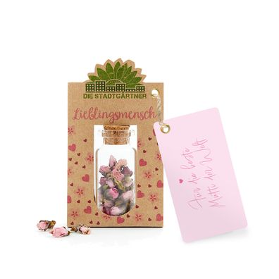 Lieblingsmutti Geschenk fér Mama â?? Getrocknete Bléten im Glas mit Anhänger â??Fér d