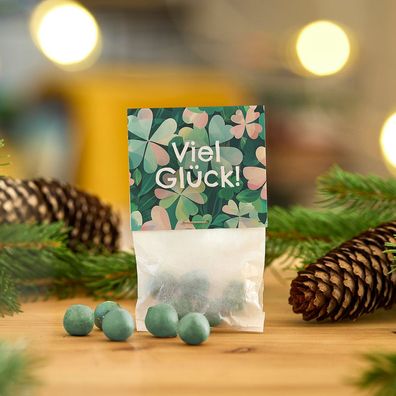 50 Blumenmurmeln im Tétchen Viel Gléck â?? gréne Seedbombs mit Kleesamen â?? nachhalt