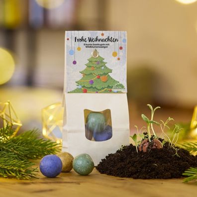 Weihnachtskugeln Bunte Blumenmurmeln â?? Saatkugeln fér eine Wildblumenwiese â?? Nach