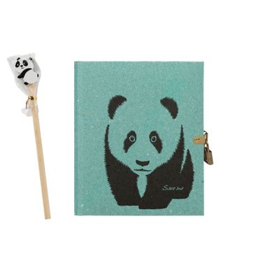 Pagna Tagebuch Panda mit Stift 128S mit Schloß blanko