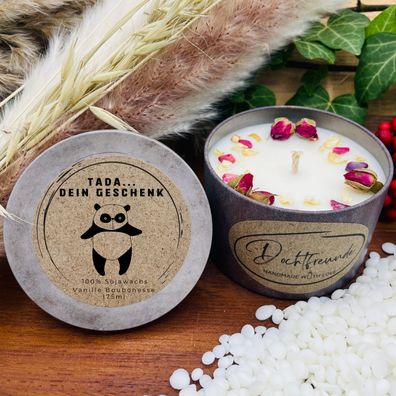 Tada dein Geschenk - personalisierbare Duftkerze mit verschiedenen Dekoren - handgema