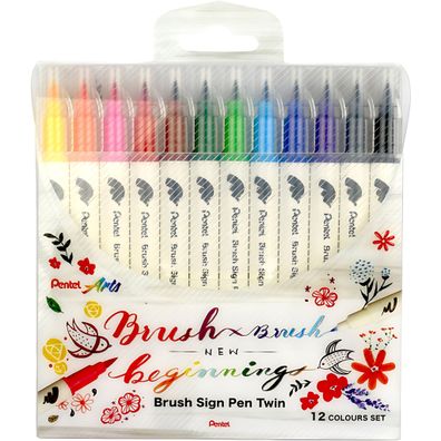 Pentel Kalligrafiest. BrushSignPenTwin Set