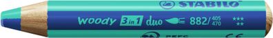 Stabilo woody 3 in 1 duo ultramarinblau/türkis