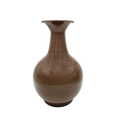 Vase Blumenvase XXL Dekovase Metallvase Beige Braun 38x25 Retro Blumengefäß-Braun