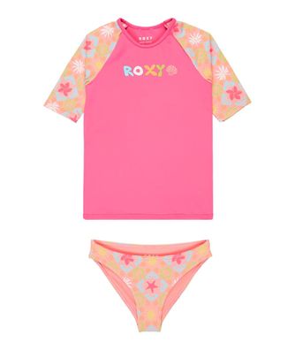 ROXY Kids UV Shirt Check Tw Lycra Set plumeria hippie hour diagonal