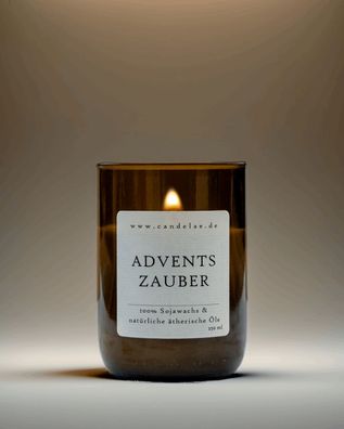 Adventszauber Duftkerze â?? Handgefertigte Sojawachskerze â?? 250g â?? Winterlicher D