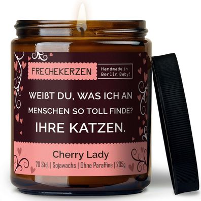 Lustige Duftkerze mit Spruch â??weißt du, was ich an menschen so toll finde? ihre kat