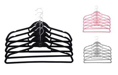 Samt-Kleiderbügel 5er-Set Krawattenhalter Gürtelhalter Wäschebügel Kleiderhaken