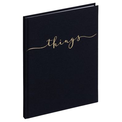 Pagna Notizbuch A5 things 128S blanko schwarz