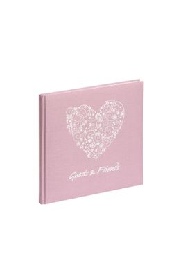 Pagna Gästebuch 25x25cm Prägung englisch 128S rosé